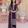 Glowing Violet Color Faux Georgette With Embroidery Sequence With Beads Work Salwar Suit