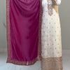 Prefect White Color Chinnon Silk With Heavy Embroidery Sequence Work Salwar Suit