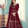 Shiny Red Color Georgette Codding Sequence Embroidery Work Anarkali Gown