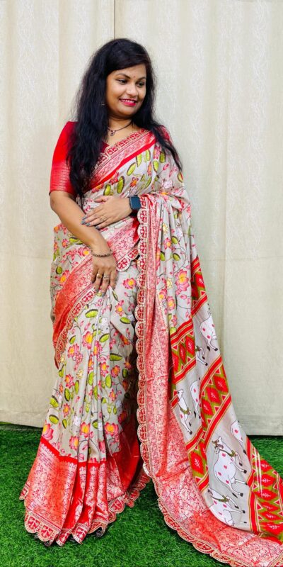 MS 466 Grey Color Dola Silk Saree With Zari Weaving Border Saree Casual, Wedding, Festive, Events . Expected Delivery 4-6 Working Days @1649/- only | Designer Sarees, Embroidered Sarees, Sarees, Bollywood Sarees, Creative Sarees, Ethnic Saree, Modern Digital sarees, Party Wear Sarees