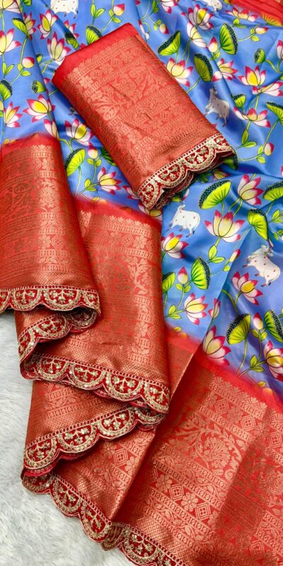 MS 466 Purple Color Dola Silk Saree With Zari Weaving Border Saree Casual, Wedding, Festive, Events . Expected Delivery  4-6 Working Days @1649/- only | Designer Sarees, Embroidered Sarees, Sarees, Bollywood Sarees, Creative Sarees, Ethnic Saree, Modern Digital sarees, Party Wear Sarees