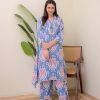 Amazing Blue Color Rayon Wood With Print Salwar Suit