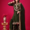 Amazing Bottle Green Color Faux Georgette Embroidery Sequence Work Salwar Suit