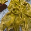 Pretty Yellow Color Fendi Chiffon Pattern Hand Work Lace Saree