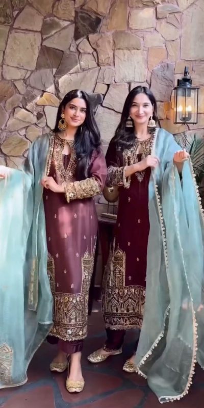 Superb Maroon Color Chinon Sequence Embroidery Work Salwar Suit