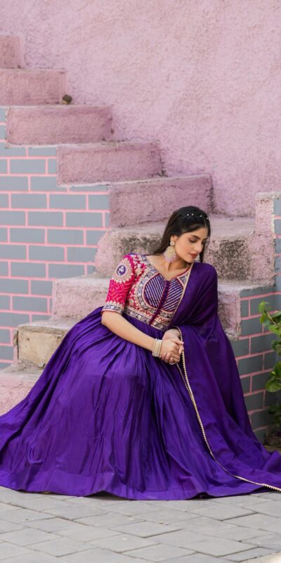 Ram 088 Purple Color chinon bandhrej Heavy 3mm Sequence Embroidery Work Anarkali Gown Wedding Party, Festive, Events Etc.4-6 Working Days@2049/- only | Gowns, Bollywood Gowns, Creative Gowns, Designer Gowns, Embroidered Gowns, Party Wear Gowns, Straight Suits