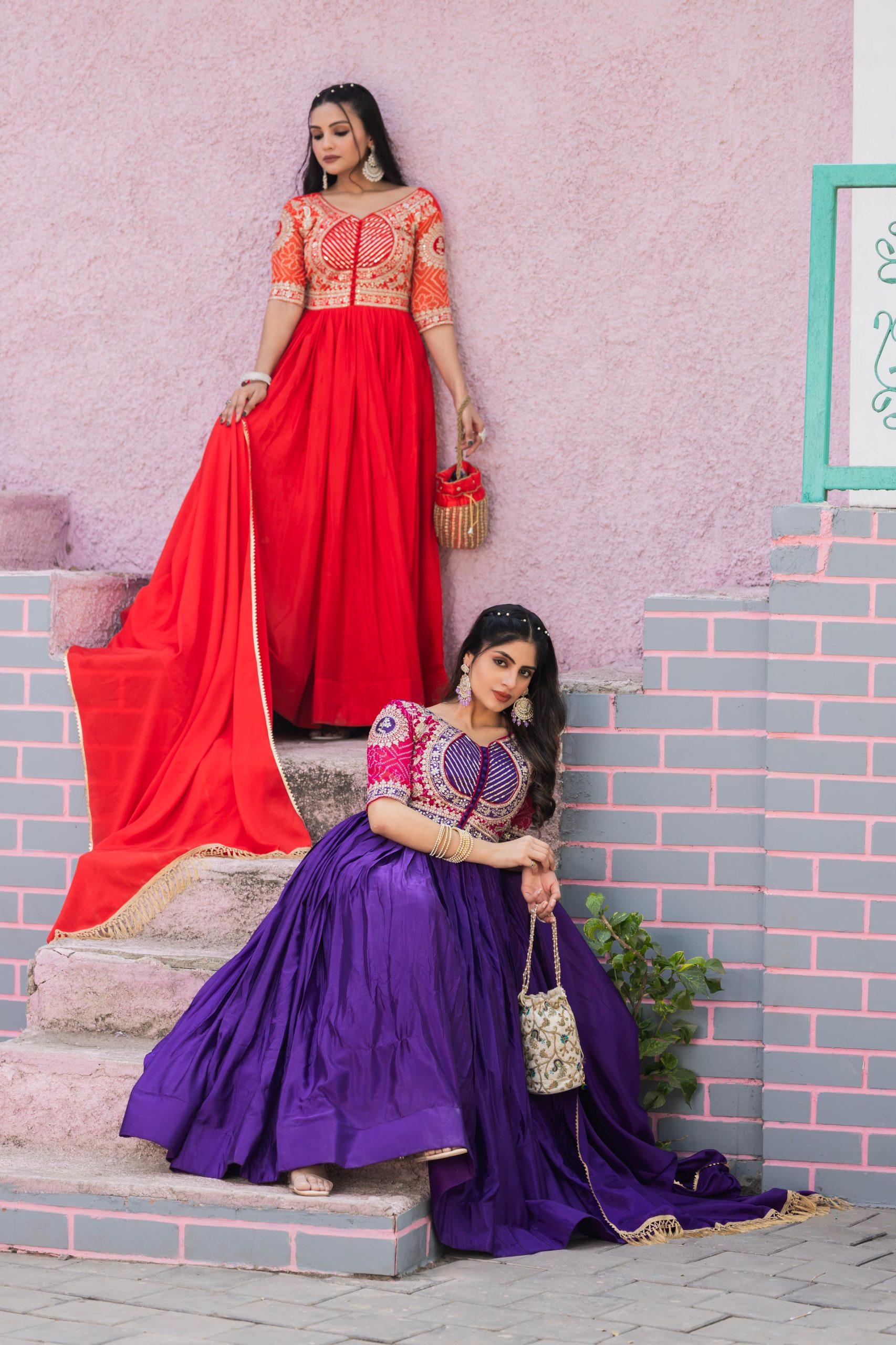 Ram 088 Purple Color chinon bandhrej Heavy 3mm Sequence Embroidery Work Anarkali Gown Wedding Party, Festive, Events Etc.4-6 Working Days@2049/- only | Gowns, Bollywood Gowns, Creative Gowns, Designer Gowns, Embroidered Gowns, Party Wear Gowns, Straight Suits