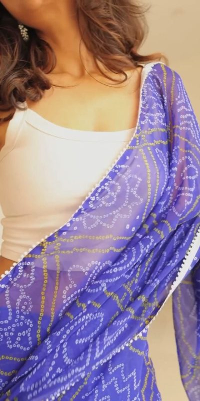 SC 410 Blue Color Soft Georgette Silk Bandhani Design Saree Casual, Wedding, Festive, Events . Expected Delivery 4-6 Working Days @1599/- only | Designer Sarees, Embroidered Sarees, Sarees, Bollywood Sarees, Creative Sarees, Ethnic Saree, Modern Digital sarees, Party Wear Sarees