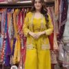 Attractive Yellow Color Georgette Sequence Work Salwar Suit
