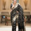 Fancy Black Color Soft Litchi Silk Kubera Pattu Saree