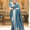 Fancy Blue Color Soft Litchi Silk Kubera Pattu Saree