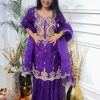 Fancy Purple Color Chinon Silk Embroidery Work Salwar Suit