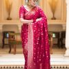 Fancy Rani Pink Color Soft Litchi Silk Kubera Pattu Saree