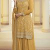 Glowing Yellow Color Chinon Embroidery Multi Work Salwar Suit