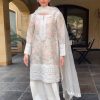 Perfect White Color Tobi Organza Printed With Embroidery Salwar Suit