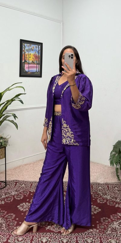 Prefect Royal Blue Color Chinon Embroidery Work Fancy Pattern Salwar Suit