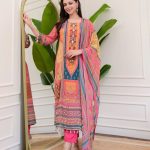 Special Pink Color Chinon Printed Mirror Work Moti Lace Salwar Suit