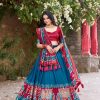 Superb Blue Color Tushar Silk Patola Printed  Lehenga Choli