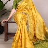 Superb Yellow Color Jacquard Silk Patola Print With Zari Saree