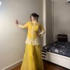 Superb Yellow Color Organza Sequence Work Indo-Western Suit