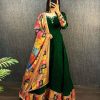 Wonderful Green Color Georgette Wide Sequence Work Anarkali Gown
