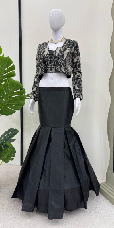 RTC 6488 Black Color Tapeta Silk Thread With Sequence Lehenga Choli Casual, Wedding, Party, Festive, Events Etc.4-6 Working Days @2149/- Only | Lehenga, Bollywood Lehenga, Creative Lehenga, Designer Lehenga, Embroidered Lehenga, Party Wear Lehenga