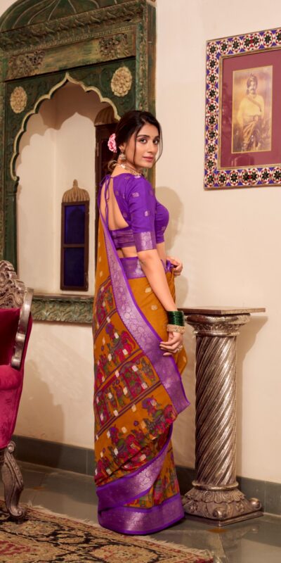 YNF 7031 Mustad Color Poly Cotton Kalamkari Print Saree Casual, Wedding, Festive, Events . Expected Delivery 4-6 Working Days @1699/- only | Designer Sarees, Embroidered Sarees, Sarees, Bollywood Sarees, Creative Sarees, Ethnic Saree, Modern Digital sarees, Party Wear Sarees