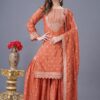 ZF 5006 Orange Color Chinon Silk Sequence Work Salwar Suit Casual, Wedding, Festive, Events . Expected Delivery  4-6 Working Days @2149/- only      | Casual Suits, Jump Suits, Salwar suit, Creative suits, Designer Suits, Palazzo Suits, Party Wear Suits, Patiala Suits, Straight Suits