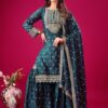 ZF 5006 Peacock Blue Color Chinon Silk Sequence Work Salwar Suit Casual, Wedding, Festive, Events . Expected Delivery  4-6 Working Days @2149/- only      | Casual Suits, Jump Suits, Salwar suit, Creative suits, Designer Suits, Palazzo Suits, Party Wear Suits, Patiala Suits, Straight Suits