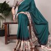 YNF 7022 Peacock Blue Color Tussar Silk With Viscose Border Printed Saree Saree , Wedding, Festive, Events . Expected Delivery  4-6 Working Days @1699/-                                                                                                                                            | Designer Sarees, Embroidered Sarees, Sarees, Bollywood Sarees, Creative Sarees, Ethnic Saree, Modern Digital sarees, Party Wear Sarees