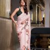 Gorgeous White Color Satin Silk Printed Saree