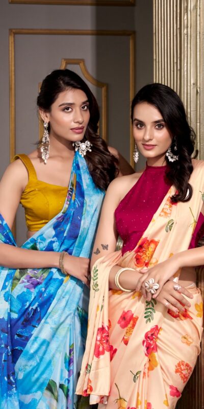 YNF 7026 Cream Color Satin Silk Printed Saree Casual, Wedding, Festive, Events . Expected Delivery 4-6 Working Days @1599/- only | Designer Sarees, Embroidered Sarees, Sarees, Bollywood Sarees, Creative Sarees, Ethnic Saree, Modern Digital sarees, Party Wear Sarees