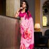 YNF 7026 Pink Color Satin Silk Printed Saree Casual, Wedding, Festive, Events . Expected Delivery  4-6 Working Days @1599/- only                                                                                                                                           | Designer Sarees, Embroidered Sarees, Sarees, Bollywood Sarees, Creative Sarees, Ethnic Saree, Modern Digital sarees, Party Wear Sarees