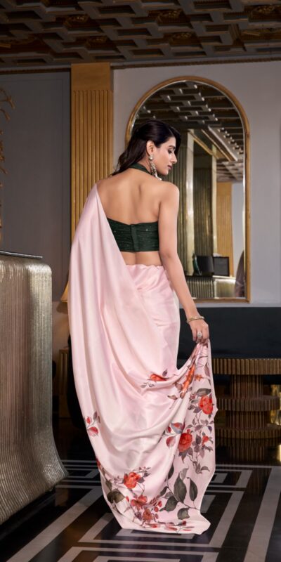 YNF 7026 White Color Satin Silk Printed Saree Casual, Wedding, Festive, Events . Expected Delivery 4-6 Working Days @1599/- only | Designer Sarees, Embroidered Sarees, Sarees, Bollywood Sarees, Creative Sarees, Ethnic Saree, Modern Digital sarees, Party Wear Sarees