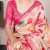 Off White Tussar Printed Saree