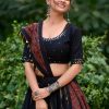 Black Cotton Plain Lehenga Choli