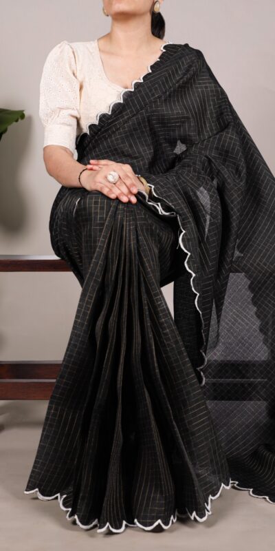 YNF 7105 Black Color Gadhawal Chex Arca Work Saree Casual, Wedding, Festive, Events . Expected Delivery  4-6 Working Days @1599/- only                                                                                | Designer Sarees, Embroidered Sarees, Sarees, Bollywood Sarees, Creative Sarees, Ethnic Saree, Modern Digital sarees, Party Wear Sarees