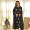 Black Roman Embroidery Salwar Suit