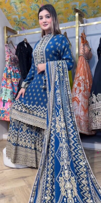 LG 1995 Blue Color Chinon Digital Print diamond Mirror WorkSalwar Suit Casual, Wedding, Festive, Events . Expected Delivery  4-6 Working Days @1999/- only      | Casual Suits, Jump Suits, Salwar suit, Creative suits, Designer Suits, Palazzo Suits, Party Wear Suits, Patiala Suits, Straight Suits