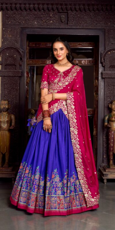 LNB 1238 Blue Color Tasar Silk Printed With Foil Work Lehenga Choli Festive Party Wedding, Events etc. Delivery 4-6 Working Days @2999/- | Lehenga, Bollywood Lehenga, Creative Lehenga, Designer Lehenga, Embroidered Lehenga, Party Wear Lehenga