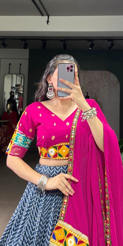 LNB 1742 Blue Color Tasar Silk Foil Print Original Mirror Gamthi Work Lehenga Choli Wedding, Party, Festive, Events Etc. Delivery 4-6 Working Days Rs 3049 | Lehenga, Bollywood Lehenga, Creative Lehenga, Designer Lehenga, Embroidered Lehenga, Party Wear Lehenga