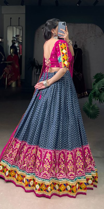 LNB 1742 Blue Color Tasar Silk Foil Print Original Mirror Gamthi Work Lehenga Choli Wedding, Party, Festive, Events Etc. Delivery 4-6 Working Days Rs 3049 | Lehenga, Bollywood Lehenga, Creative Lehenga, Designer Lehenga, Embroidered Lehenga, Party Wear Lehenga