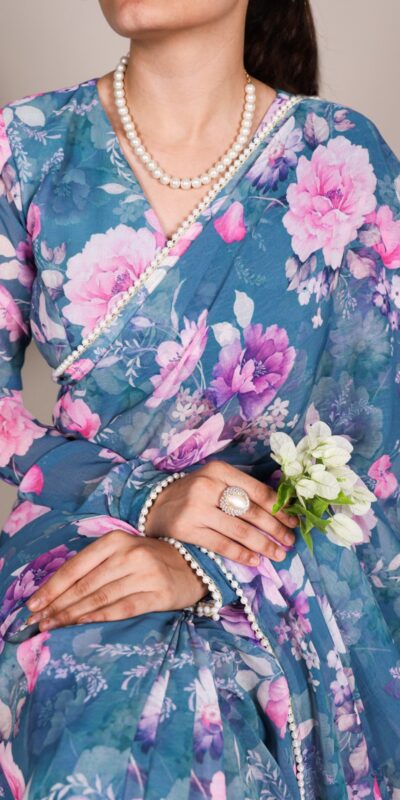 YNF 7010 Blue Color Weightless Marbal Floral Printed Pearl Lace Saree Casual, Wedding, Festive, Events . Expected Delivery  4-6 Working Days @1599/- only                                                                                | Designer Sarees, Embroidered Sarees, Sarees, Bollywood Sarees, Creative Sarees, Ethnic Saree, Modern Digital sarees, Party Wear Sarees