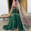Green Chinon Embroidery Salwar Suit