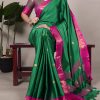 Green Cotton Paithani Saree