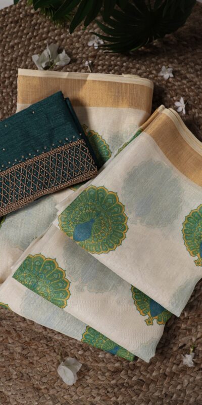 YNF 7205 Green Color Onam Printed With Banglory Blouse Saree Casual, Wedding, Festive, Events . Expected Delivery  4-6 Working Days @1749/- only                                                                                | Designer Sarees, Embroidered Sarees, Sarees, Bollywood Sarees, Creative Sarees, Ethnic Saree, Modern Digital sarees, Party Wear Sarees