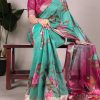Green Viscose Printed Saree