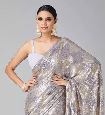 DF 3426 Lavender Color Georgette 5MM Sequins Embroidery Work Saree Casual, Wedding, Festive, Events . Expected Delivery  4-6 Working Days @1749/- only                                                 | Designer Sarees, Embroidered Sarees, Sarees, Bollywood Sarees, Creative Sarees, Ethnic Saree, Modern Digital sarees, Party Wear Sarees