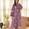 Lavender Roman Embroidery Salwar Suit