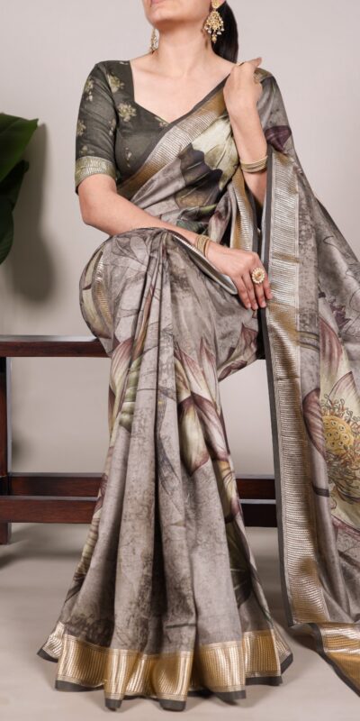 YNF 7015 Mahandi Color Tussar Silk With Viscose Border Printed Saree Casual, Wedding, Festive, Events . Expected Delivery  4-6 Working Days @1699/- only                                                                                | Designer Sarees, Embroidered Sarees, Sarees, Bollywood Sarees, Creative Sarees, Ethnic Saree, Modern Digital sarees, Party Wear Sarees